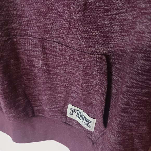 Victoria’s Secret Pink Women’s Xsmall Quarter Zip Cotton Maroon Collared Jacket - Picture 3 of 9